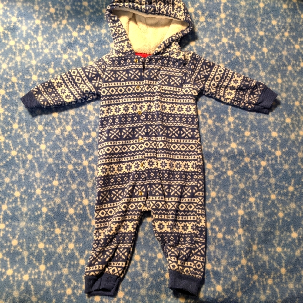 Blue Carter's Button Up Fleece Size 12 Months